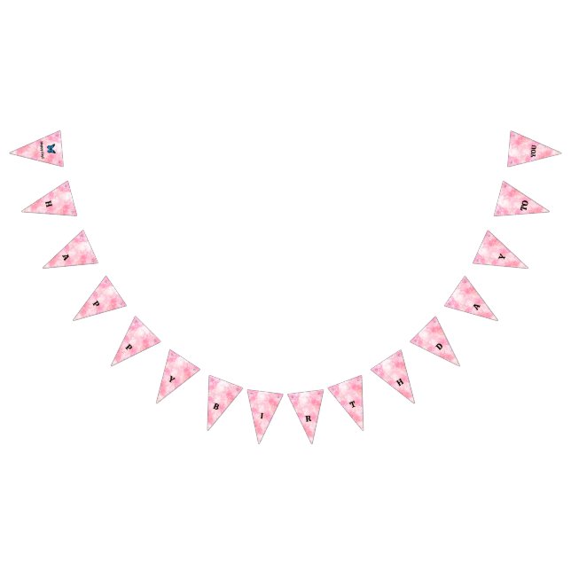 Magical blue butterfly pink glitter art bunting  (All)