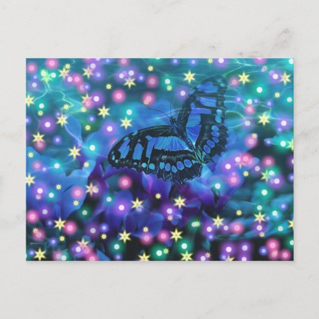 Magical Blue Butterfly Postcard (Front)