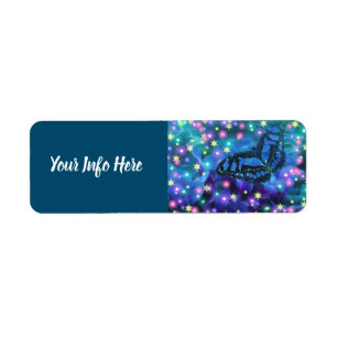 Magical Blue Butterfly Return Address Label