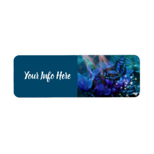 Magical Blue Butterfly Return Address Label