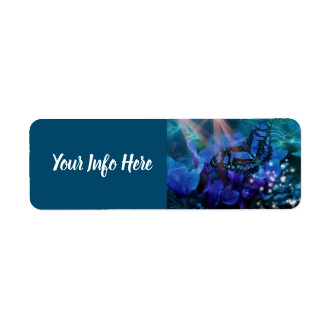 Magical Blue Butterfly Return Address Label (Front)