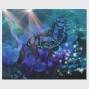Magical Blue Butterfly Wrapping Paper