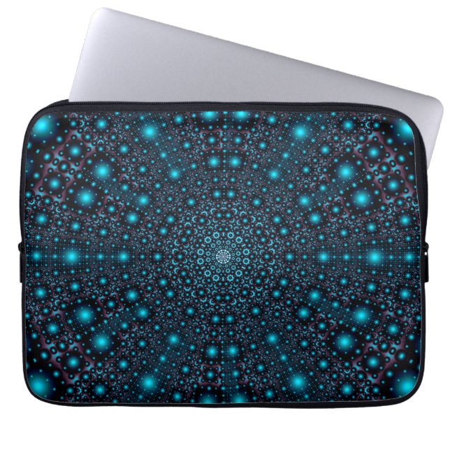 Magical Blue Glow Mandala Laptop Sleeve (Front)