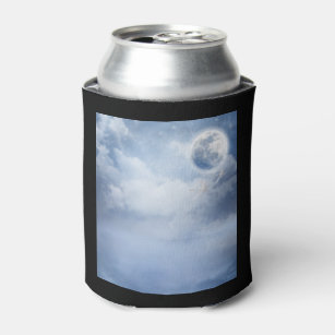 Magical Blue Sky with Flying Swans Can Cooler
