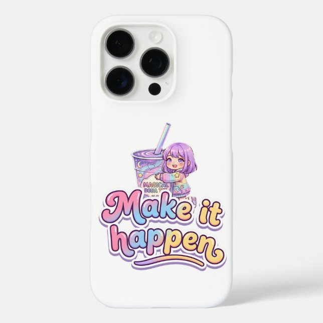 Magical Boba Tee "Make it Happen" Aesthetic Case-Mate iPhone Case (Back)