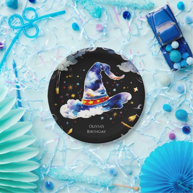 Magical Boho Enchanted Wizard Birthday Paper Plate (Party)