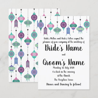 Magical Boho Moroccan Lanterns Wedding Invitation