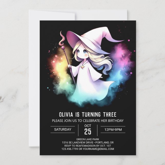 Magical Boho Wizard Birthday Invitation (Front)