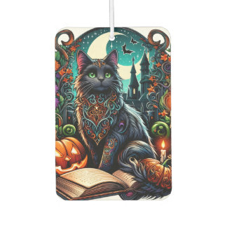 Magical Bookish Black Cat Car Air Freshener
