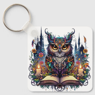 Magical Bookish Owl Key Ring