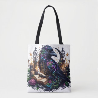 Magical Bookish Raven Tote Bag