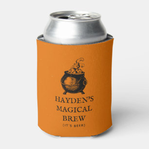 Magical brew funny Halloween personalised Can Cooler