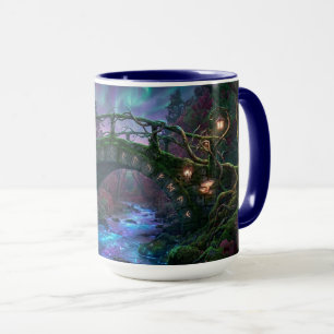 Magical bridge over enchanted brook Fairly Lights Mug