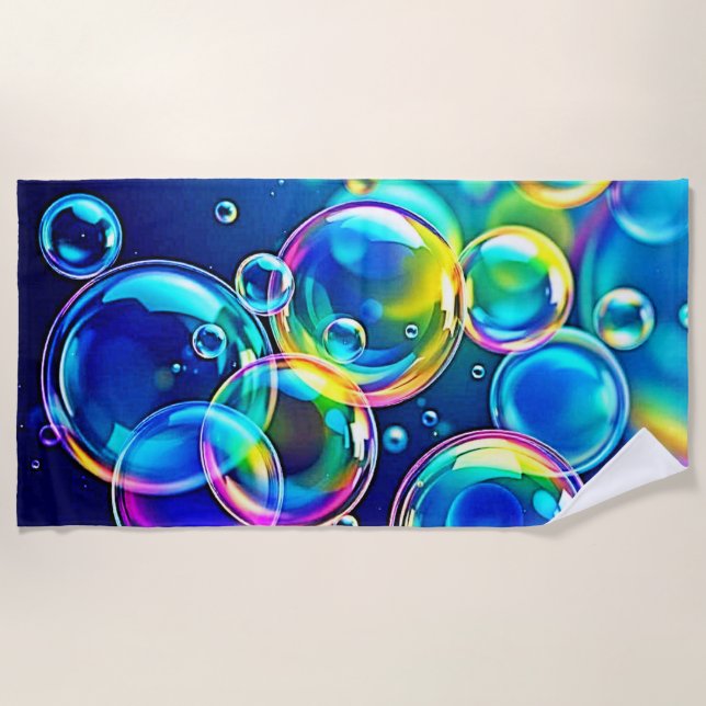 Magical Bubble Colours Beach Towel (Front)