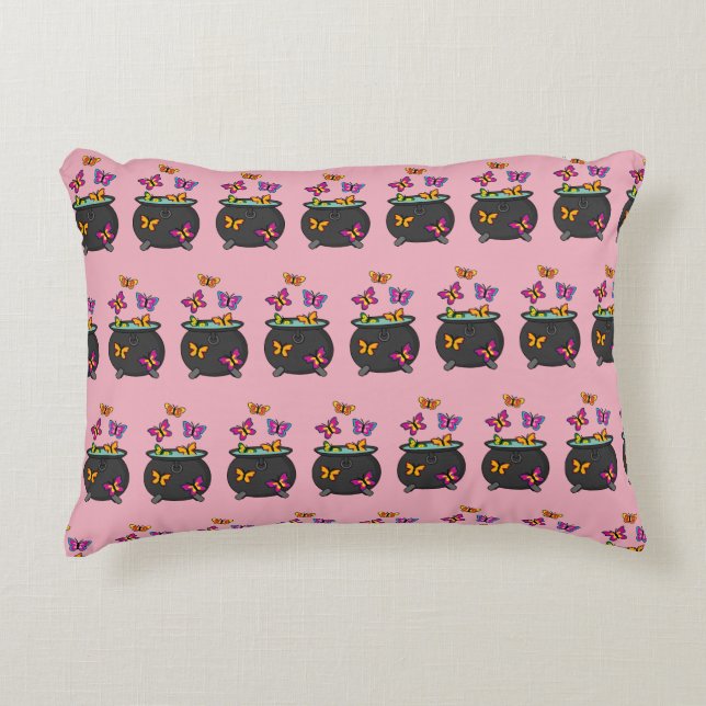 Magical Butterflies from a Cauldron Decorative Cushion (Front)