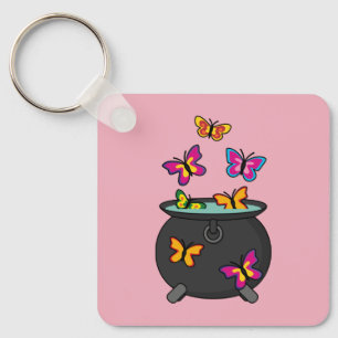 Magical Butterflies from a Cauldron Key Ring