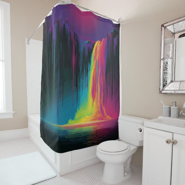 Magical cascade, captivating serenity shower curtain (In Situ)