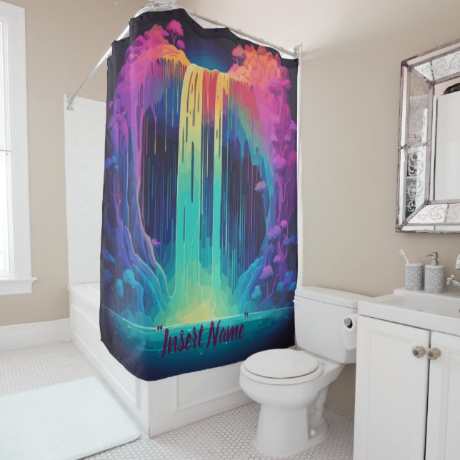 Magical cascade, captivating serenity shower curtain (In Situ)