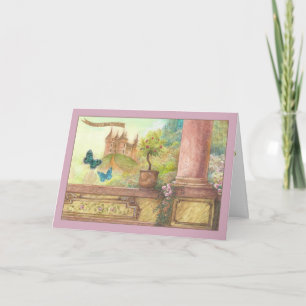 magical castle enchanting birthday card