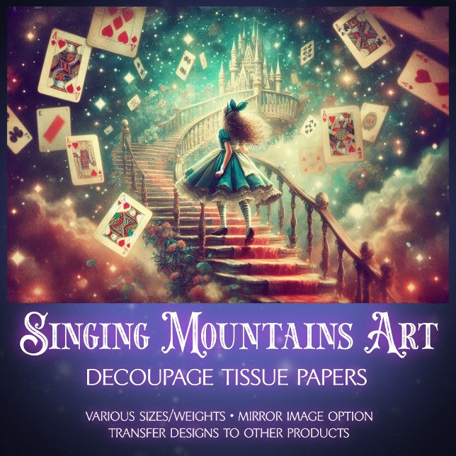 Magical Castle Path Alice In Wonderland Decoupage Tissue Paper (Creator Uploaded)