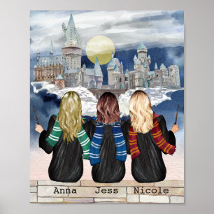 Magical Castle Wizard Portrait, Besties Print