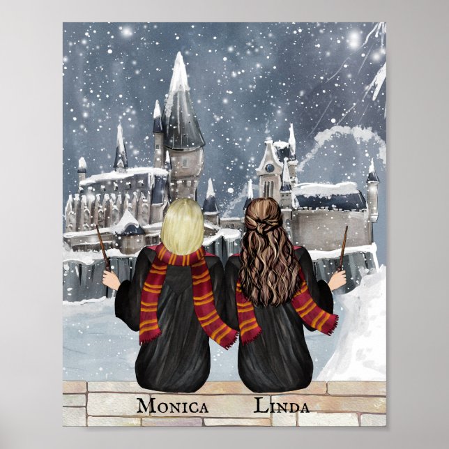 Magical Castle Wizard Portrait, Wizards Print (Front)