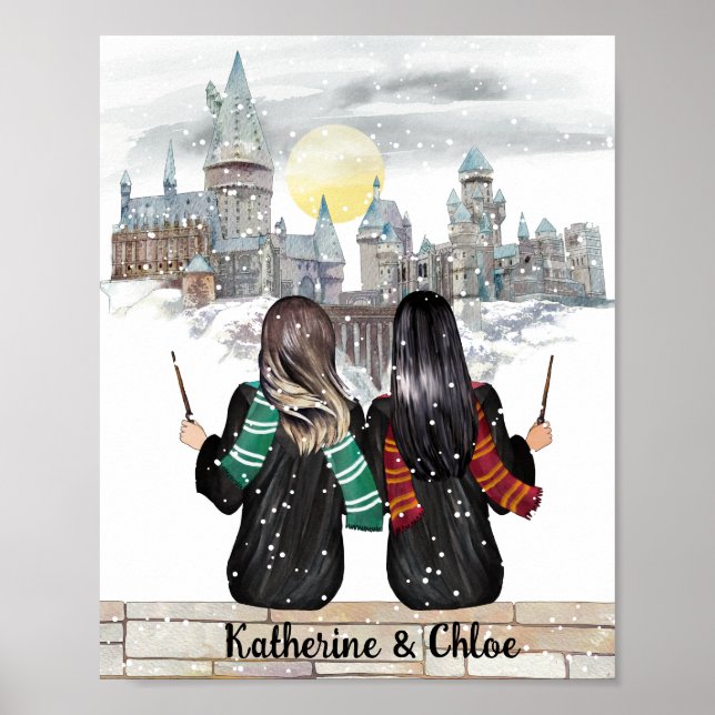 Magical Castle Wizard Portrait, Wizards Print (Front)