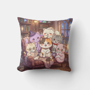 Magical Cat Library Pillow