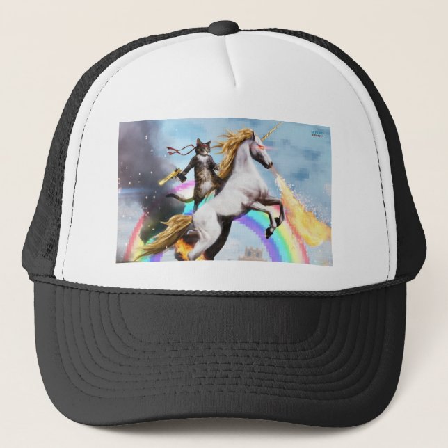 Magical Cat & Unicorn Trucker Hat (Front)