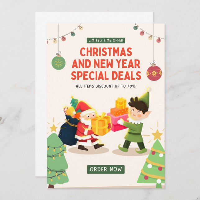 "Magical Celebration: Christmas Invitation Card (Front/Back)