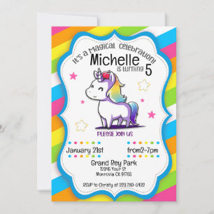 Magical Celebration Unicorn Birthday invitation