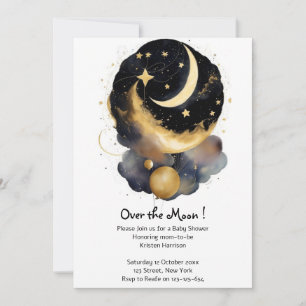 Magical Celestial Baby Shower Moon Stars Theme Invitation