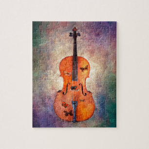Magical cello with butterflies jigsaw puzzle