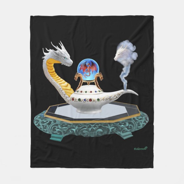 Magical Ceramic Dragon Fantasy Art Blanket (Front)