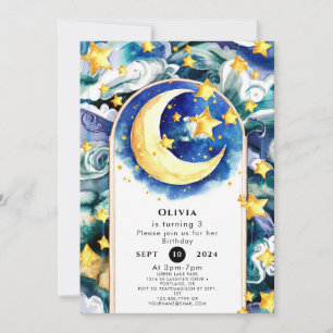 Magical Children Moon Birthday Invitation