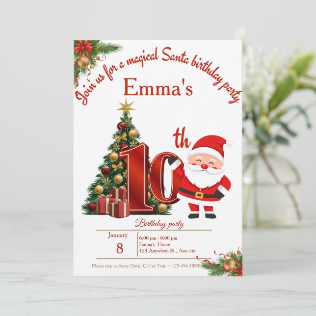 Magical Christmas Birthday Card for Girls (Standing Front)