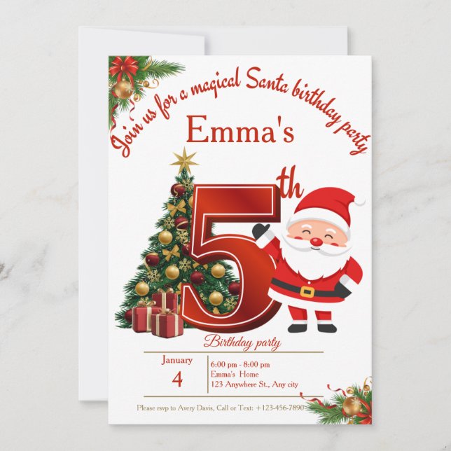 Magical Christmas Birthday Card for Girls (Front)