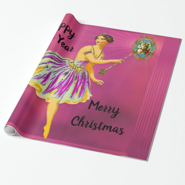 Magical Christmas Cheer Wrapping Paper (Unrolled)