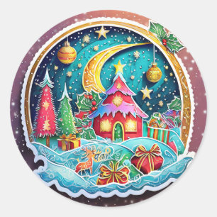 Magical Christmas Classic Round Sticker