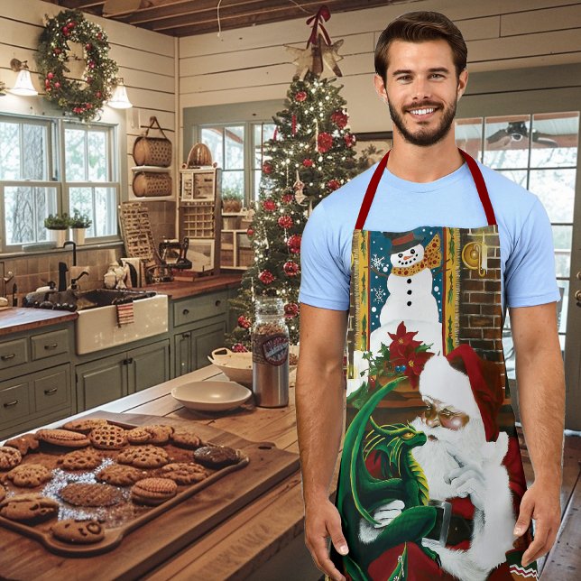 Magical Christmas Fantasy Santa Dragon Yule Cosy Apron (Creator Uploaded)