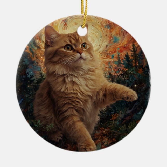 Magical Christmas Kitten Ornament (Front)
