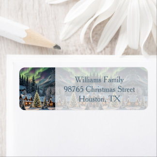 Magical Christmas, Mountain Village, Polar Lights Return Address Label
