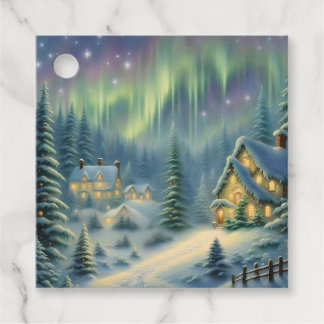 Magical Christmas night in the forest under stars Favour Tags