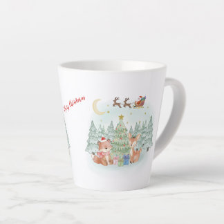 Magical Christmas Night in the Winter Forest Latte Mug