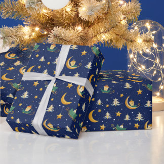 Magical Christmas Night Pattern Wrapping Paper
