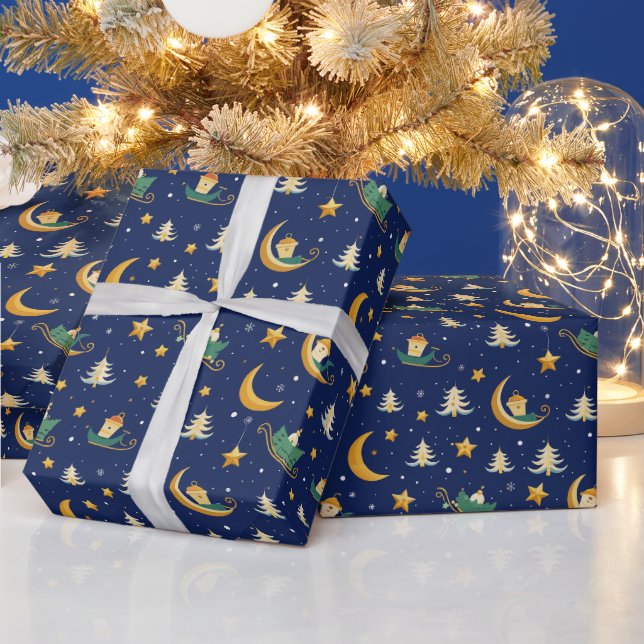 Magical Christmas Night Pattern Wrapping Paper (Holidays)