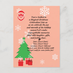 Magical Christmas Party Invitation Elegant Holid Postcard