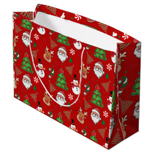 Magical Christmas – Santa, Reindeer & Snowflakes Large Gift Bag