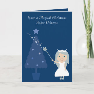 Magical Christmas Sober Princess & Tree Card