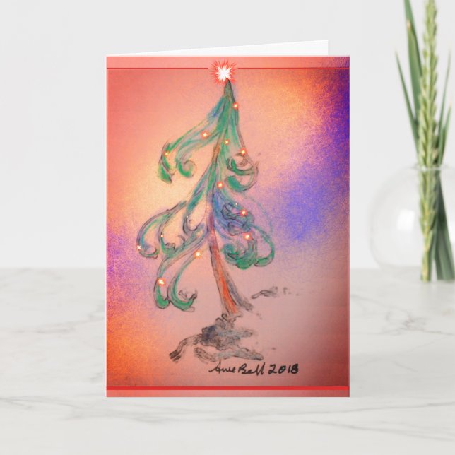 Magical Christmas Tree card bright o holy night (Front)